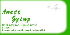 anett gying business card